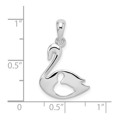 Sterling Silver Swan Cut-Out Baby Pendant – view 5