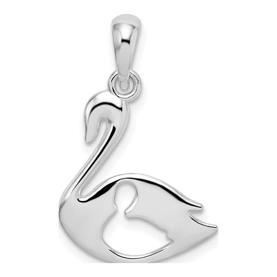 Sterling Silver Swan Cut-Out Baby Pendant