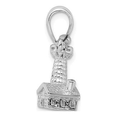Sterling Silver 3D Lighthouse Pendant – view 3