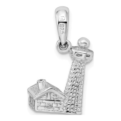 Sterling Silver 3D Lighthouse Pendant – view 4
