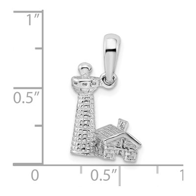 Sterling Silver 3D Lighthouse Pendant – view 5