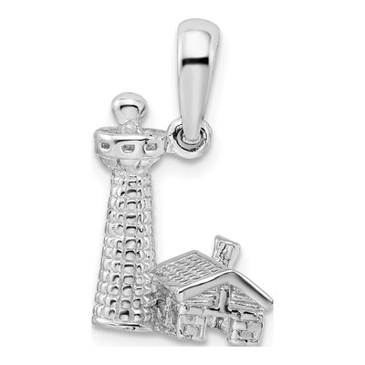 Sterling Silver 3D Lighthouse Pendant