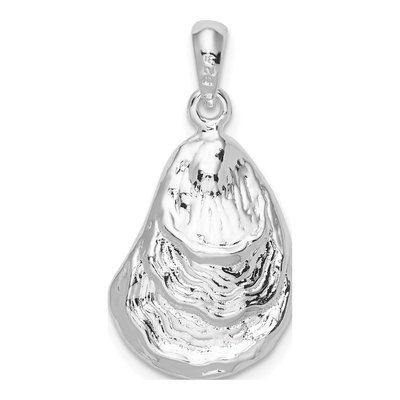 Sterling Silver 3D Oyster Shell Pendant – view 4