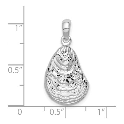 Sterling Silver 3D Oyster Shell Pendant – view 5