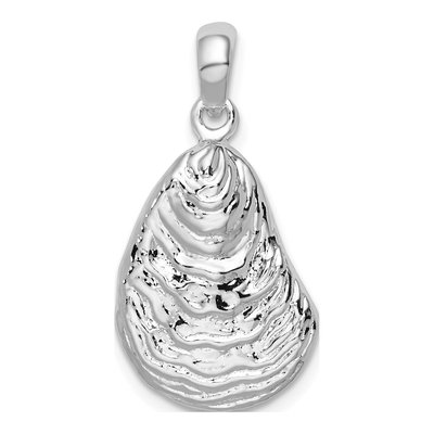Sterling Silver 3D Oyster Shell Pendant