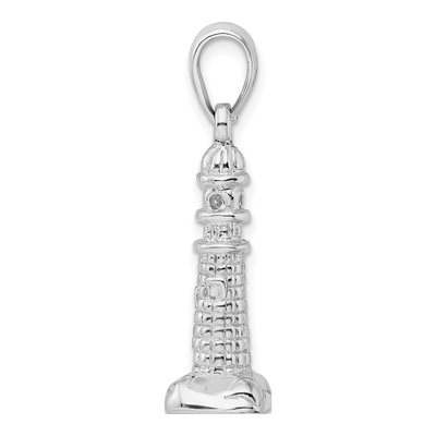 Sterling Silver 3D Lighthouse Pendant – view 3