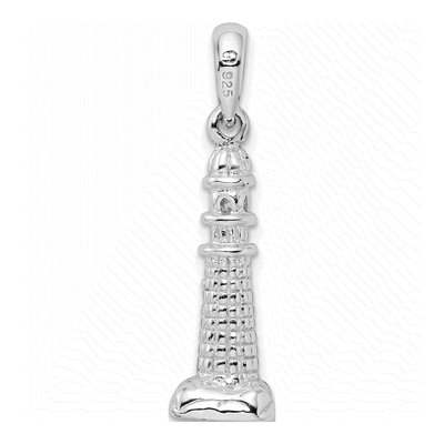 Sterling Silver 3D Lighthouse Pendant – view 4