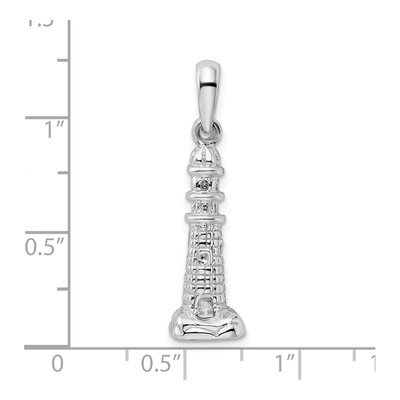 Sterling Silver 3D Lighthouse Pendant – view 5