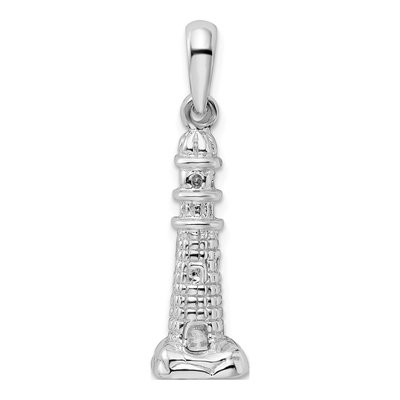 Sterling Silver 3D Lighthouse Pendant
