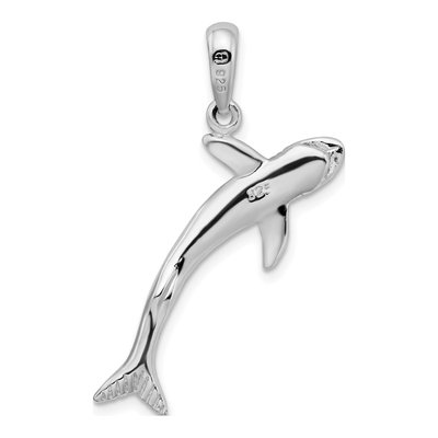 Sterling Silver 3D Blue Shark Pendant – view 4