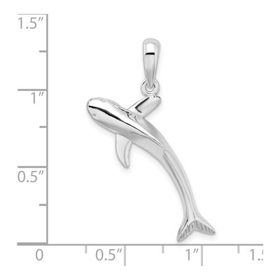 Sterling Silver 3D Blue Shark Pendant – view 5