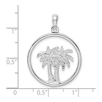 Sterling Silver Palm Tree Circle Pendant | De-Ani – view 5