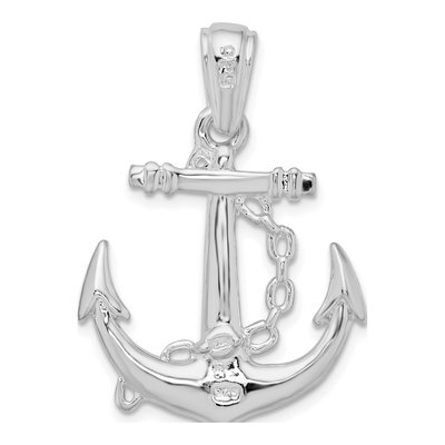Sterling Silver Anchor Pendant – view 4
