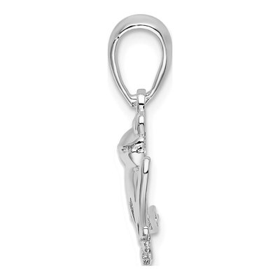 Sterling Silver Sitting Frog Pendant – view 3