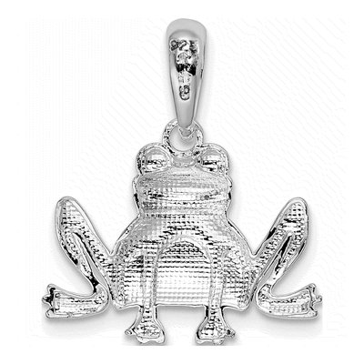 Sterling Silver Sitting Frog Pendant – view 4