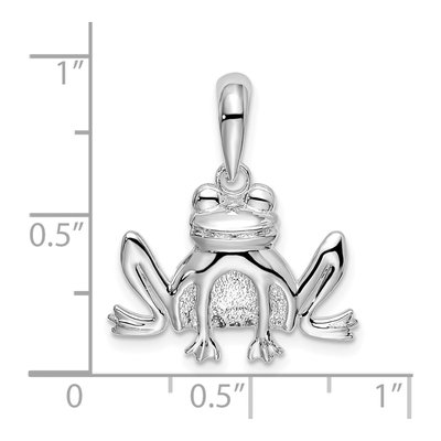 Sterling Silver Sitting Frog Pendant – view 5