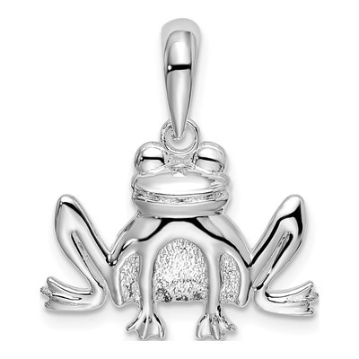 Sterling Silver Sitting Frog Pendant
