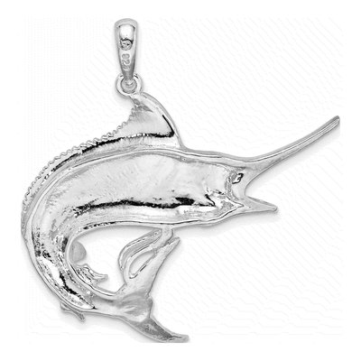 Sterling Silver Marlin Fish Pendant – view 4