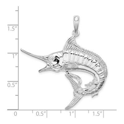 Sterling Silver Marlin Fish Pendant – view 5