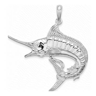 Sterling Silver Marlin Fish Pendant