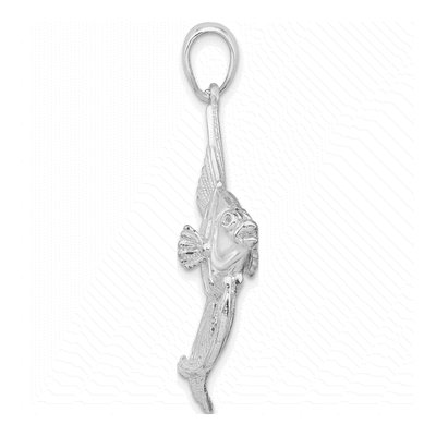 Sterling Silver 3D Angel Fish Pendant – view 3