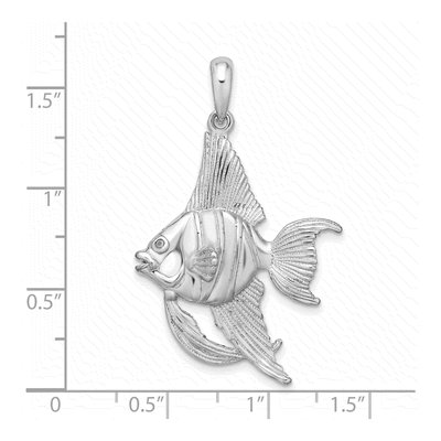 Sterling Silver 3D Angel Fish Pendant – view 5