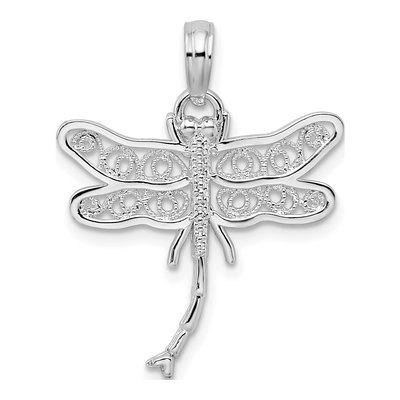 Sterling Silver Filigree Dragonfly Pendant