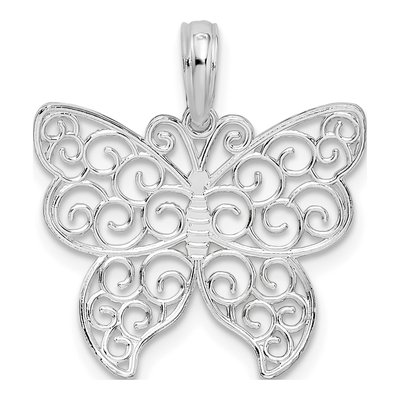 Sterling Silver Filigree Butterfly Pendant – view 4