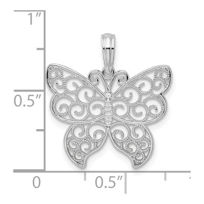 Sterling Silver Filigree Butterfly Pendant – view 5
