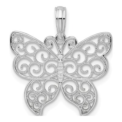 Sterling Silver Filigree Butterfly Pendant