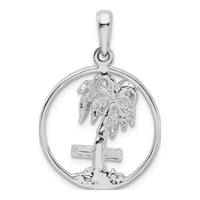 Sterling Silver Palm Tree Pendant – view 4