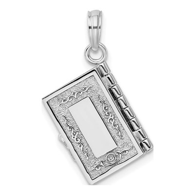 Sterling Silver 3D Moveable Bible Pendant – view 5