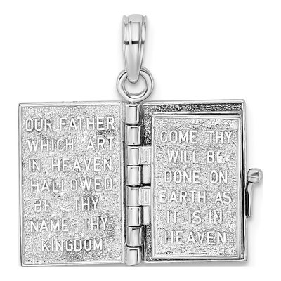 Sterling Silver 3D Moveable Bible Pendant – view 6