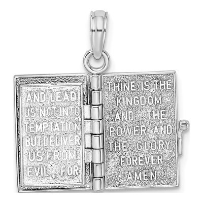 Sterling Silver 3D Moveable Bible Pendant – view 8