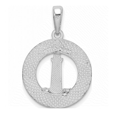Sterling Silver Lighthouse Circle Pendant – view 4