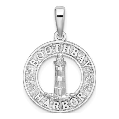 Sterling Silver Lighthouse Circle Pendant