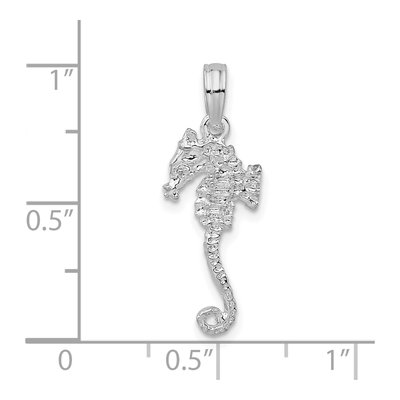 Sterling Silver 3D Sea Horse Pendant – view 5