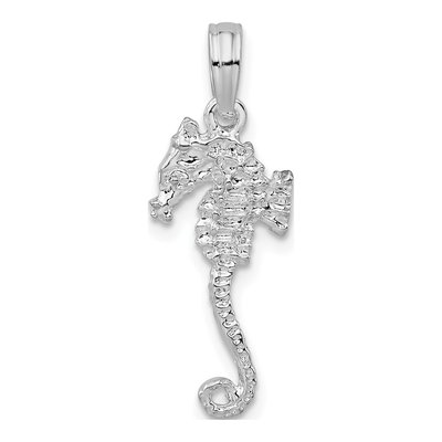 Sterling Silver 3D Sea Horse Pendant