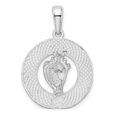 Sterling Silver St Augustine Shell Circle Pendant – view 4