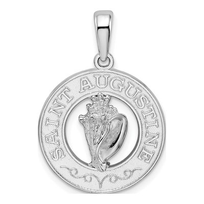 Sterling Silver St Augustine Shell Circle Pendant