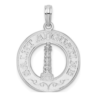 Sterling Silver St Augustine Lighthouse Circle Pendant