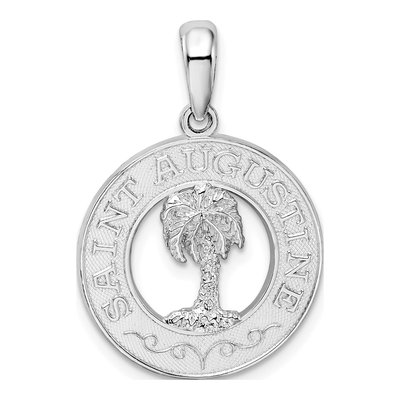 Sterling Silver St Augustine Palm Tree Pendant
