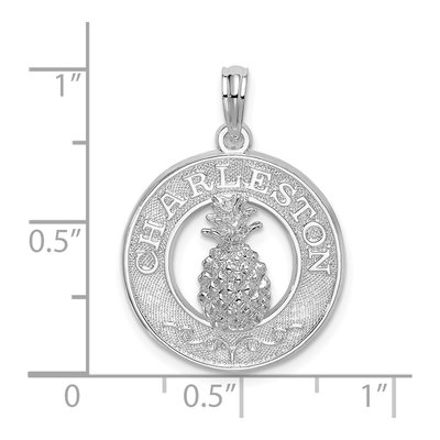 Sterling Silver Pineapple Circle Pendant – view 5