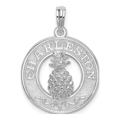 Sterling Silver Pineapple Circle Pendant