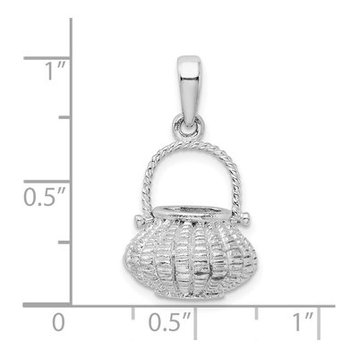 Sterling Silver 3D Flower Basket Pendant – view 7