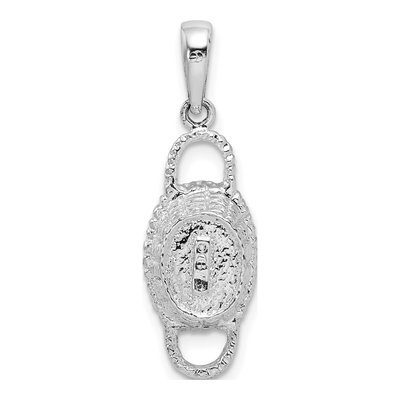 Sterling Silver 3D Basket Pendant – view 4