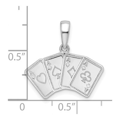 Sterling Silver Aces Playing Cards Pendant – view 5
