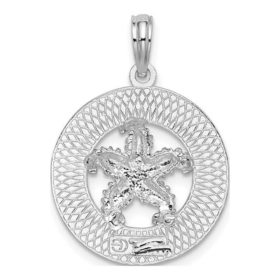 Sterling Silver Starfish Circle Pendant | Cape Cod – view 4