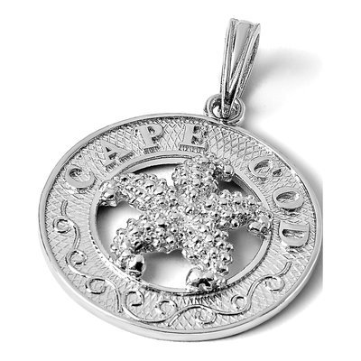 Sterling Silver Starfish Circle Pendant | Cape Cod – view 6