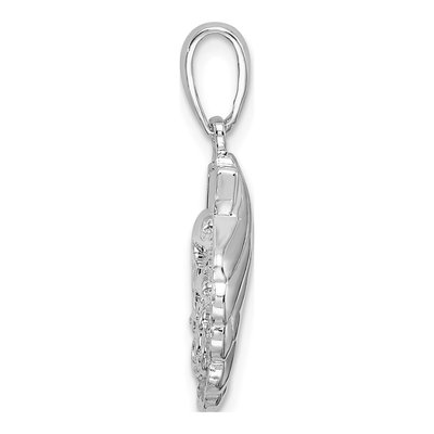 Sterling Silver Shell Dolphin Pendant – view 3